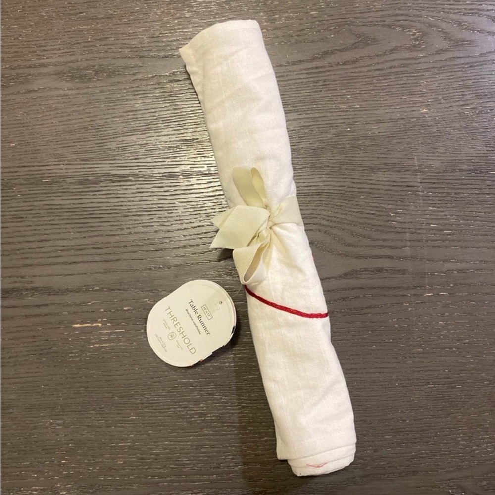 Red Ribbon Table Runner - Picture 3 of 4
